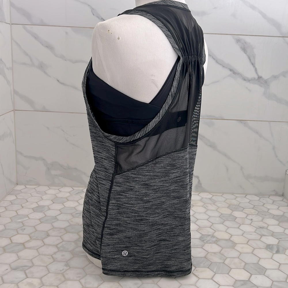 ❌CLEARANCE Lululemon Work The Circuit With Sports Bra Heathered Black Tank Top - Picture 10 of 15